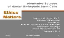 Alternative Sources of Human Embryonic Stem Cells PowerPoint Presentation