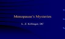 The Mystery of Menopause Palmer College of Chiropractic PowerPoint Presentation
