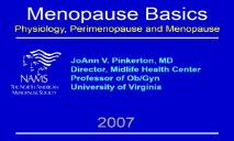 Menopause Basics Scuola di Medicina e Scienze della PowerPoint Presentation