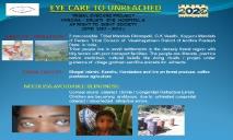 EYE CARE TO UNREACHED PowerPoint Presentation