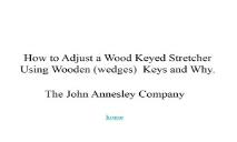 Wood Keyed Adjustable Stretchers PowerPoint Presentation