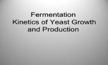 Fermentation Kinetics of Yeast Growth and Production PowerPoint Presentation