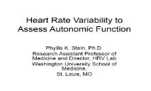 Methods Heart Rate Variability Heart Rate Turbulence Baroreflex PowerPoint Presentation