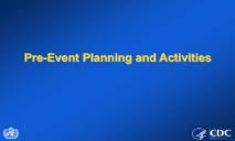 Pre Event Planning and Activities Emergency Preparedness PowerPoint Presentation