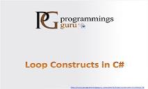 Looping Statements in C Sharp PowerPoint Presentation
