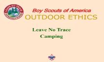 Boy Scouts of America OUTDOOR ETHICS PowerPoint Presentation