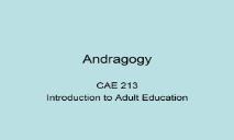 Andragogy Adult Education Portfolio PowerPoint Presentation