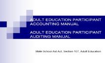 Adult Education Overview State of Michigan PowerPoint Presentation