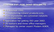 ABOUT DEAD SEA ADEN CHARMS PowerPoint Presentation