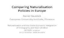 Naturalisation in Europe PowerPoint Presentation
