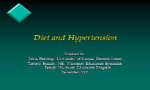 Diet and Hypertension PowerPoint Presentation