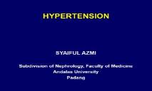 Prevalence of hypertension PowerPoint Presentation