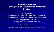 Reference Book Principles of Distributed Database System PowerPoint Presentation