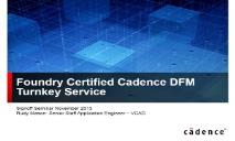 Foundry Certified Cadence Cadence Design Systems PowerPoint Presentation