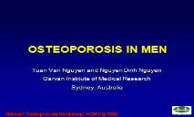 OSTEOPOROSIS IN MEN PowerPoint Presentation