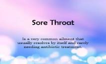 Sore Throat Health Issue PowerPoint Presentation