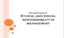 Ethical and Social Responsibility in Management PowerPoint Presentation
