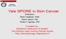 SPORE in Skin Cancer Research PowerPoint Presentation