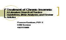 Treatment of Chronic Insomnia PowerPoint Presentation