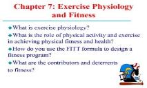 Exercise Physiology and Fitness PowerPoint Presentation