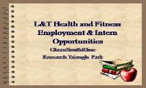 LT Health and Fitness Internship Program PowerPoint Presentation