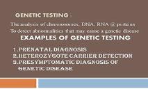 Genetic Testing PowerPoint Presentation