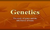 Genetics- General PowerPoint Presentation
