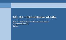 Interactions Of Life-Communities PowerPoint Presentation
