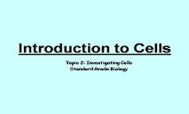 Introduction To Cells PowerPoint Presentation