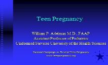 Teen Pregnancy-So what PowerPoint Presentation