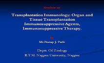 Transplantation Immunology PowerPoint Presentation