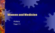 Women And Medicine PowerPoint Presentation