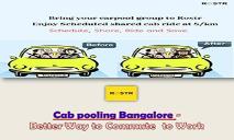 Cab pooling Bangalore – Better Way to Commute to Work PowerPoint Presentation