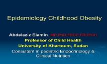 Epidemiology Childhood Obesity PowerPoint Presentation