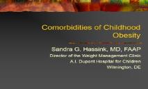Comorbidities of Childhood Obesity PowerPoint Presentation