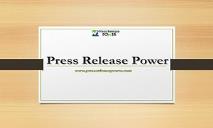 Press Release Power Journalists in USA - Press Release Power PowerPoint Presentation