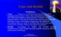 Yoga and Health PowerPoint Presentation
