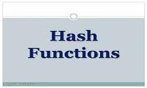 Hash Functions PowerPoint Presentation