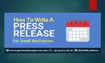 How do you do a successful press release for your online small business PowerPoint Presentation