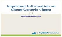 Important Information on Cheap Generic Viagra PowerPoint Presentation