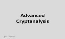 Advanced Cryptanalysis PowerPoint Presentation