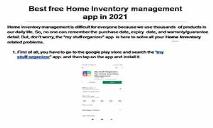 Best free Home Inventory management app in 2021 PowerPoint Presentation