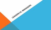 Leaders And managers PowerPoint Presentation
