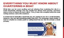 Everything You Must Know About Chartering A Boat PowerPoint Presentation