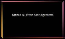 Stress and Time Management PowerPoint Presentation