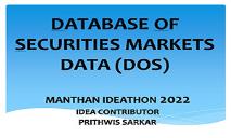 Database of Indian Securities Markets Data-DOS PowerPoint Presentation