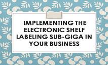 Implementing The Electronic Shelf Labeling Sub-giga In Your Business PowerPoint Presentation