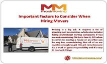 Important Factors to Consider When Hiring Movers PowerPoint Presentation