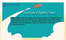 Lowest Flight Fare PowerPoint Presentation