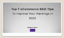 Top 7 eCommerce SEO Tips To Improve Your Rankings In 2022 PowerPoint Presentation